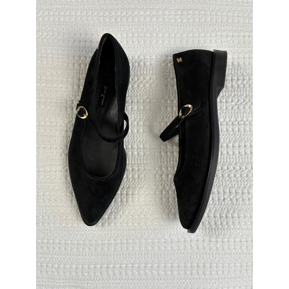 Paul Green Carla Mary Jane Black Suede UK 5 US 7.5 Classic Old Money Academia